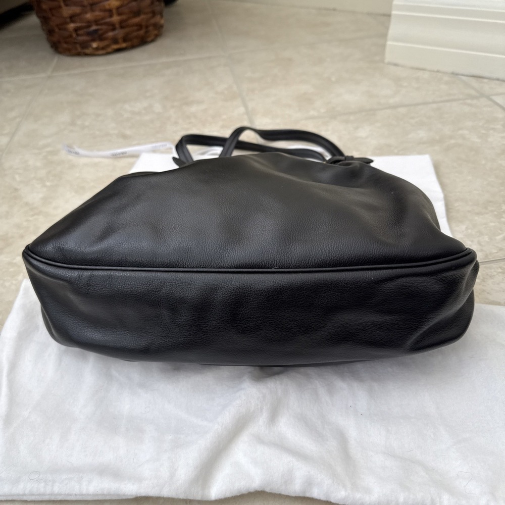 NWT PRADA Black Glace Calf Leather Shopping Tote Bag Purse ALL INCLUSIVE COA BAG - Picture 7 of 16